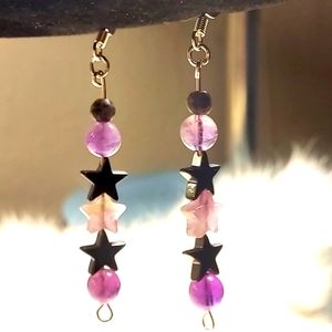 Handmade crystal earrings.